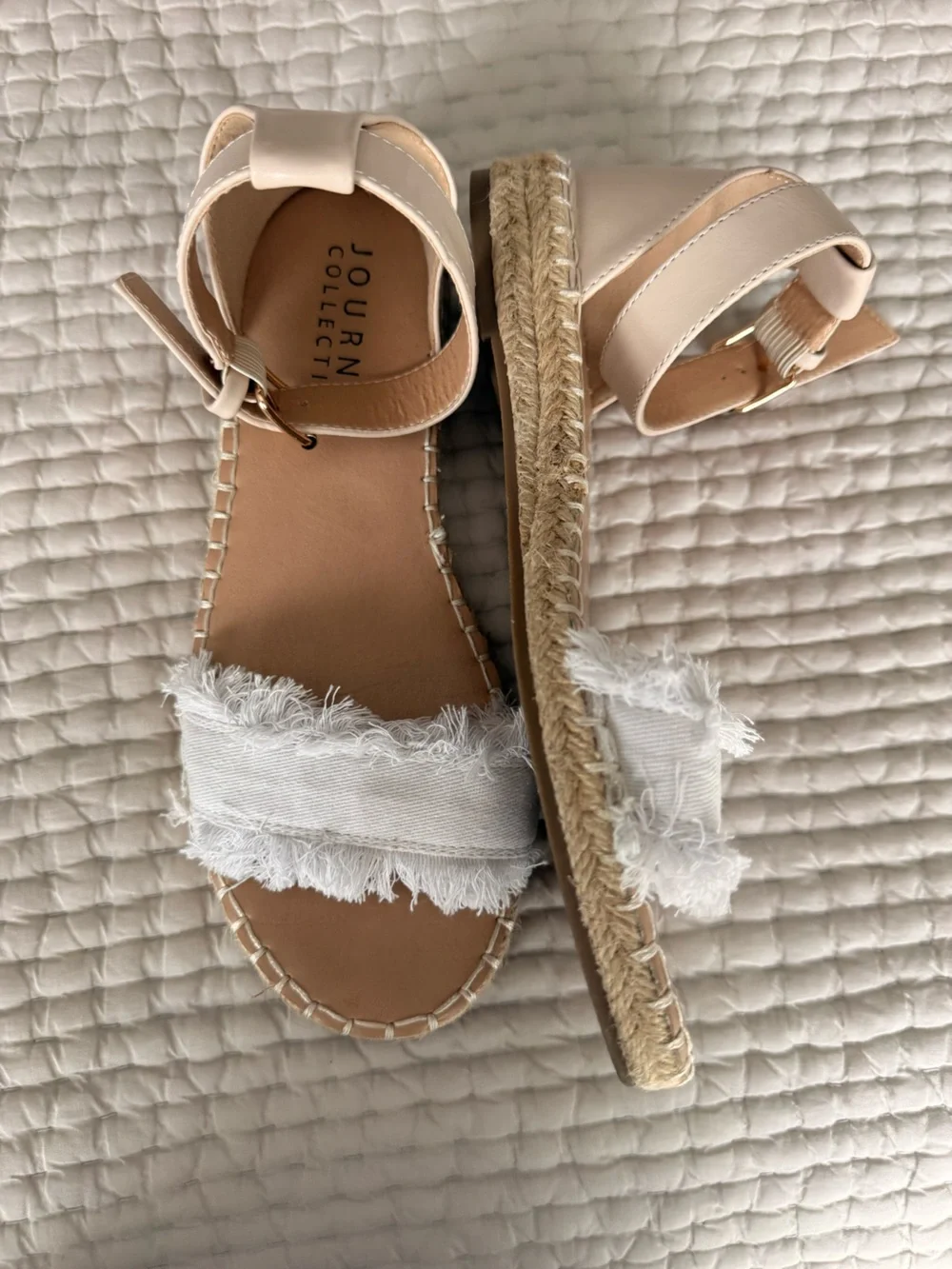 Journee Collection Fringe Ankle Strap Espadrilles Sandals, Size 7